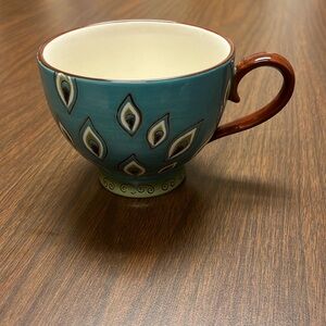 Pier‎ 1 peacock feather mug